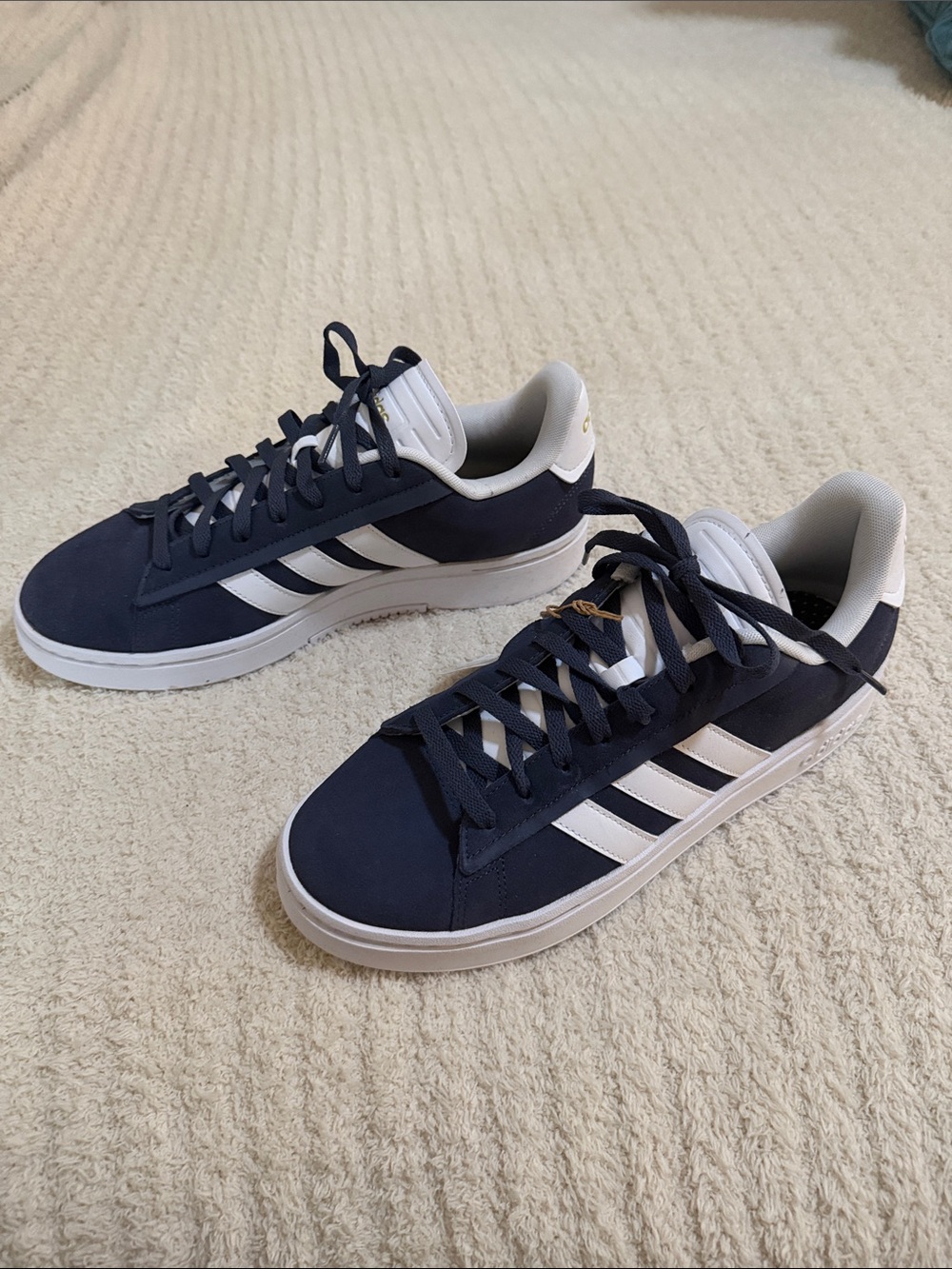 adidas Navy and White Grand Court Alpha Sneakers